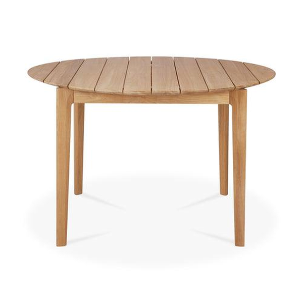 Bok Round Outdoor Dining Table by Ethnicraft — complete studio view on white background