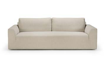 Ethnicraft Ease three-seat sofa in Leche fabric on a white background