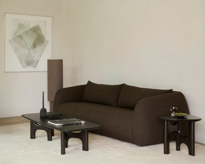 Ethnicraft Flow coffee and side tables in a modern living room