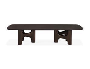 Ethnicraft Flow mahogany rose brown coffee table on a white background