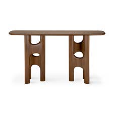 Ethnicraft Flow teak wild brown console on a white background