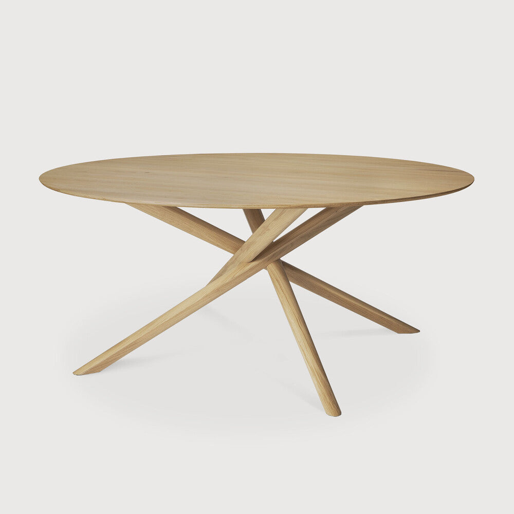 Ethnicraft Mikado dining table Material:Oak, Size:59.5 in on white background