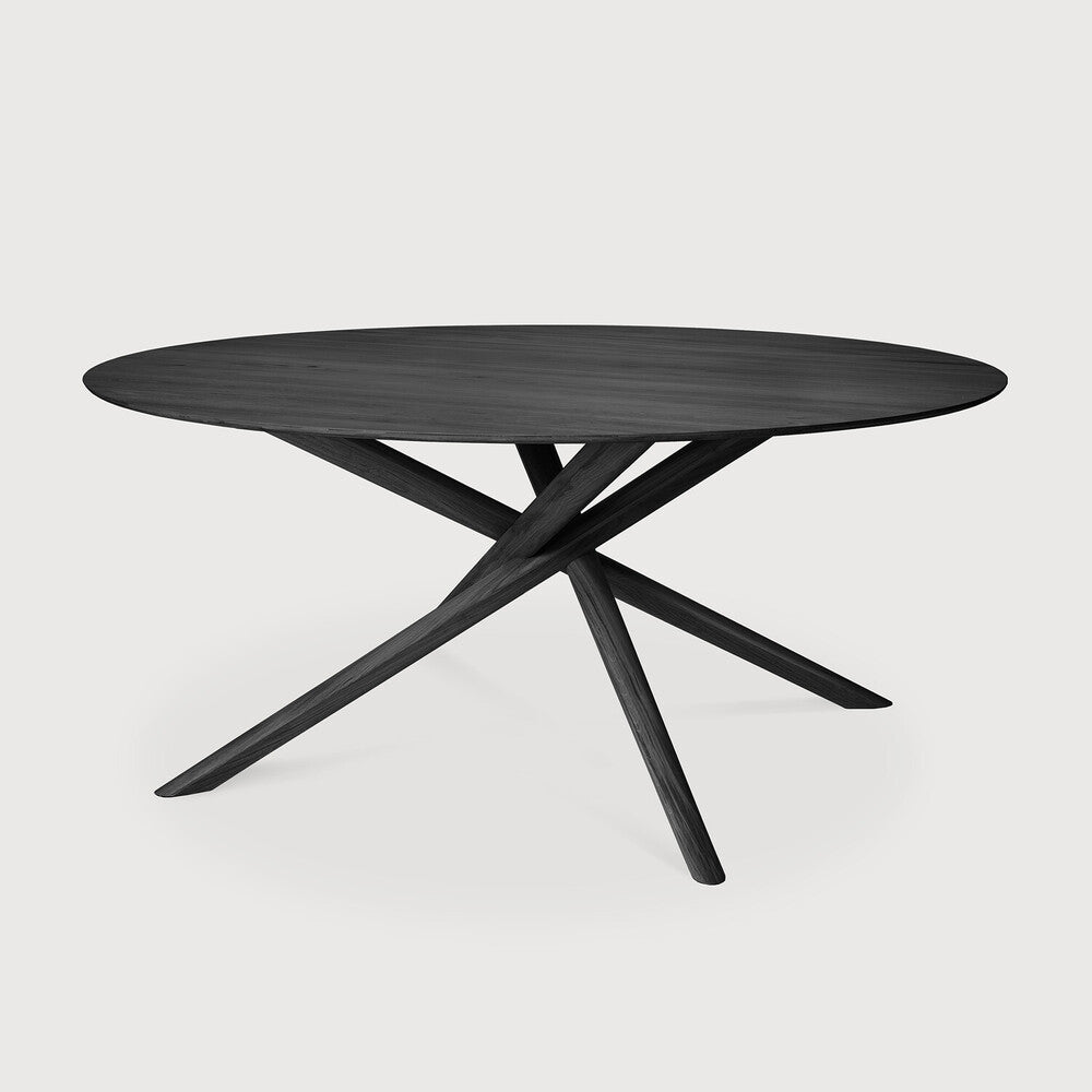 Ethnicraft Mikado dining table Material:Oak black, Size:59 in on white background