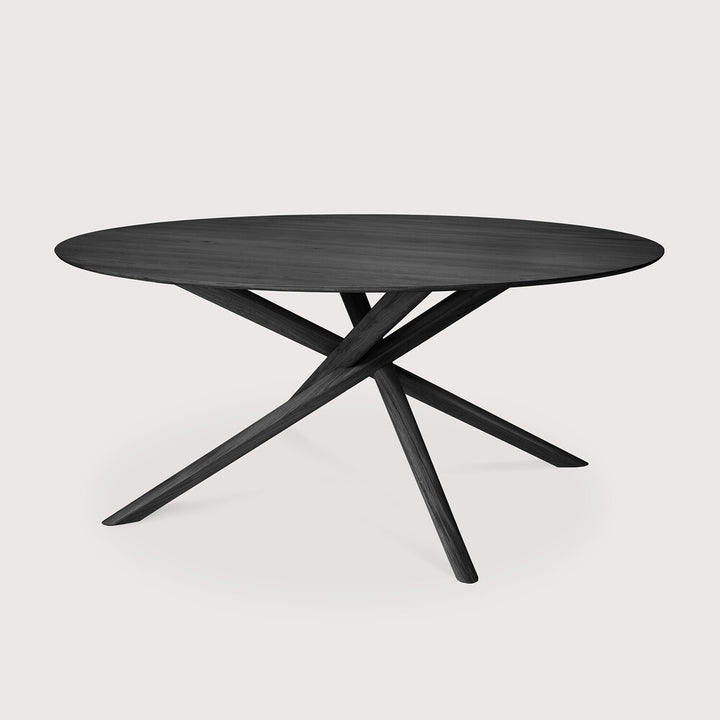 Ethnicraft Mikado dining table Material:Oak black, Size:59 in on white background