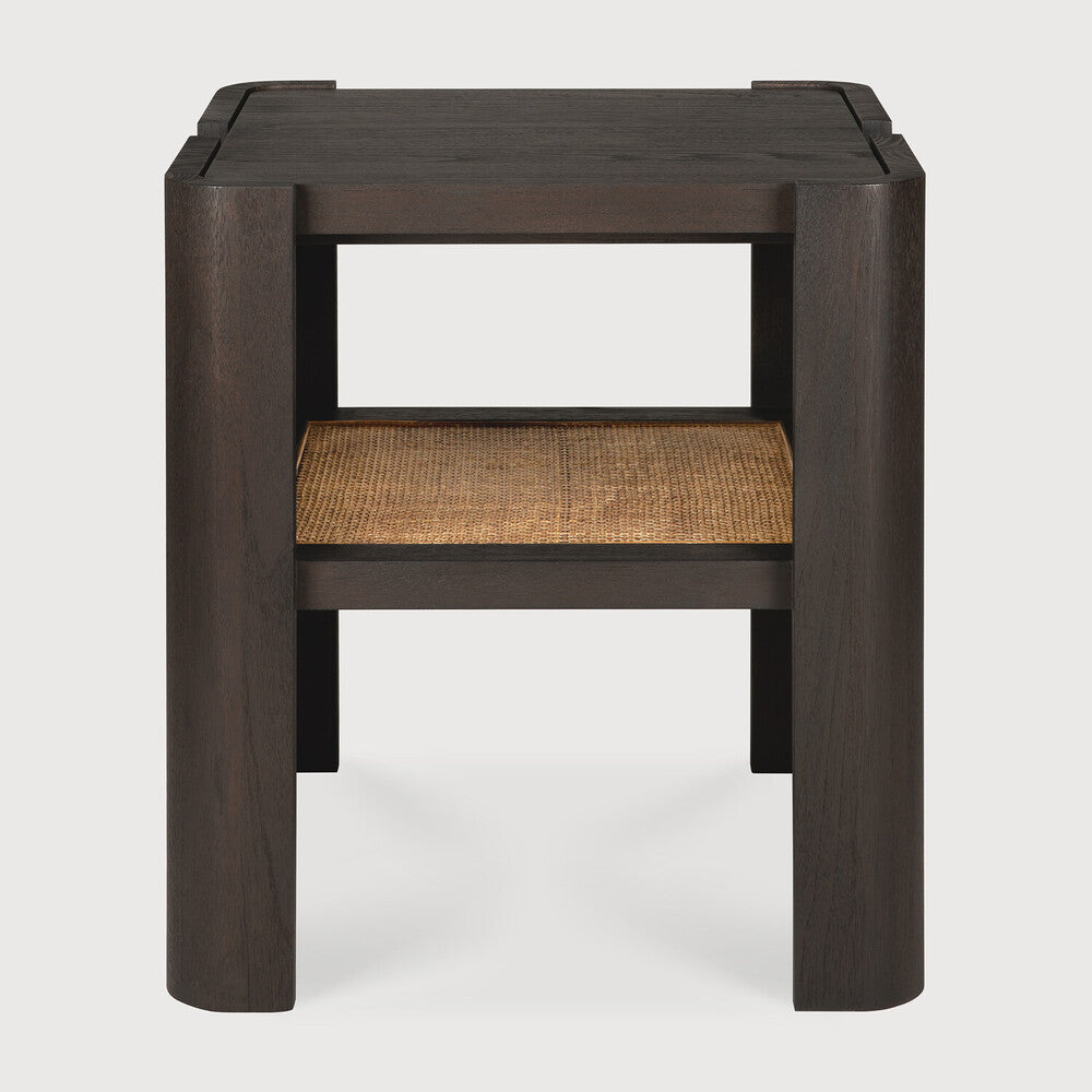 Ethnicraft Panel side table in dark brown teak on white background