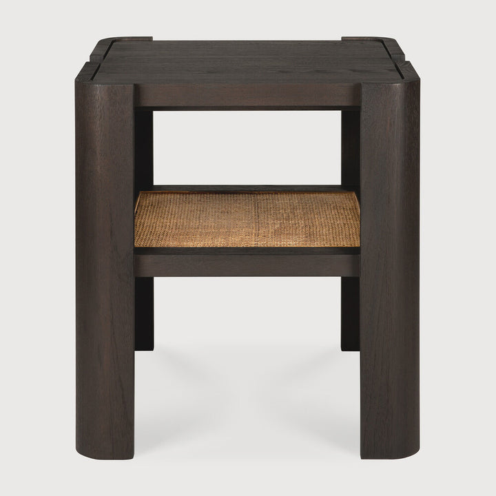 Ethnicraft Panel side table in dark brown teak on white background