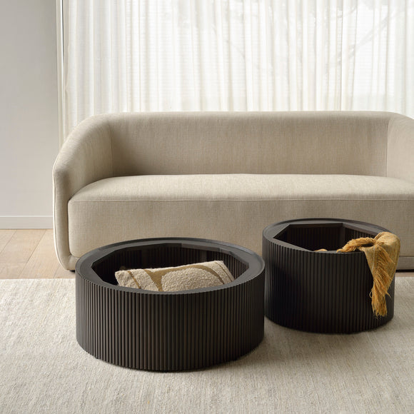 Roller Max Round Storage Coffee Table by Ethnicraft Coffee Tables Ethnicraft