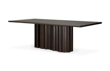 Ethnicraft Sequence mahogany dark brown dining table on a white background