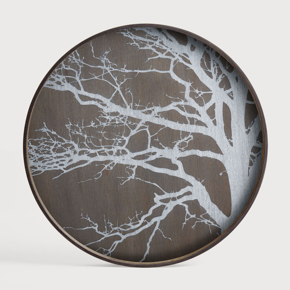 Ethnicraft 20303 — Tree Wooden Tray, Round, Large, White Tree