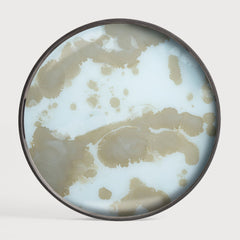 Ethnicraft 20361 — Organic Glass Tray, Round, Small, Mist Gold