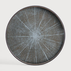 Ethnicraft 20378 — Slice Wooden Tray, Round, Extra Large, White Slice