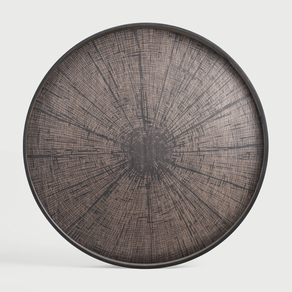 Ethnicraft 20379 — Slice Wooden Tray, Round, Extra Large, Black Slice