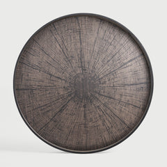 Ethnicraft 20379 — Slice Wooden Tray, Round, Extra Large, Black Slice