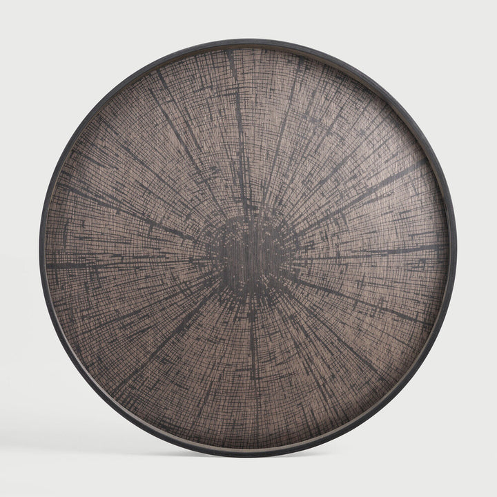 Ethnicraft 20379 — Slice Wooden Tray, Round, Extra Large, Black Slice