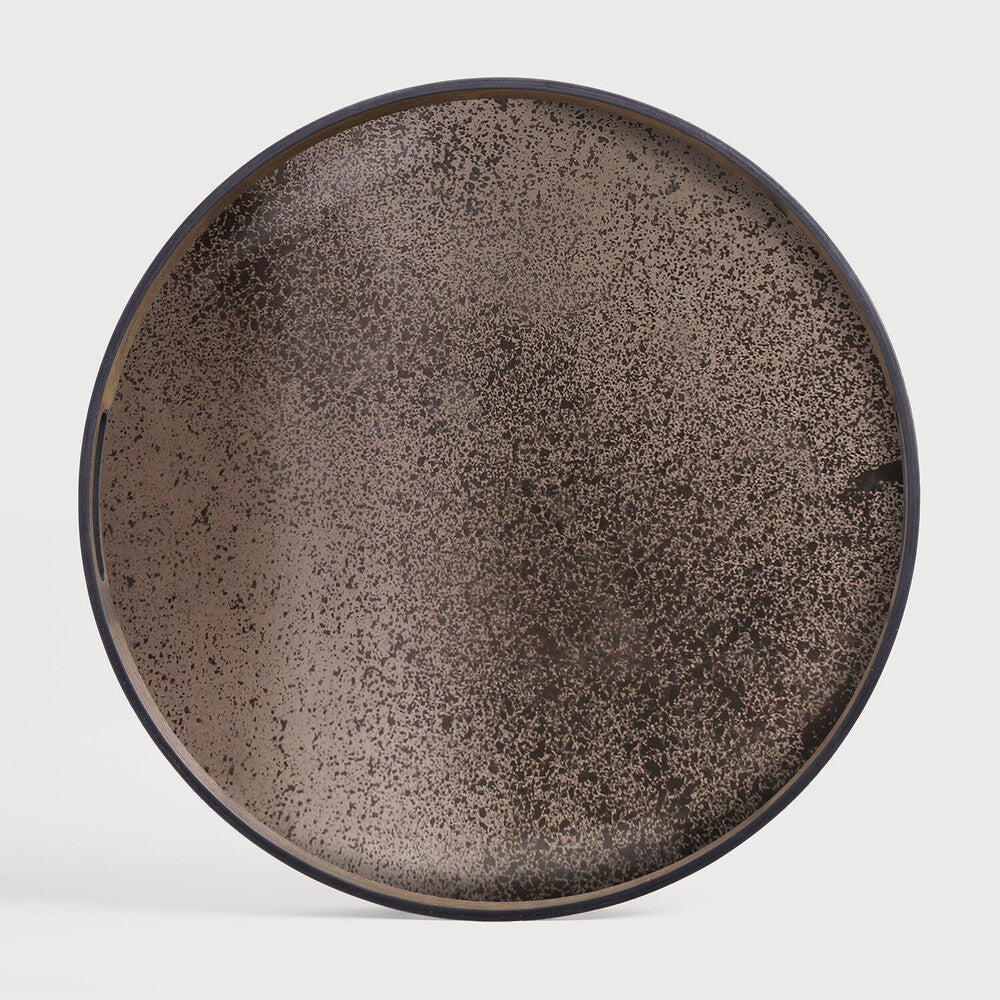 Ethnicraft 20403 — Aged Mirror Tray, Round, Small, Bronze
