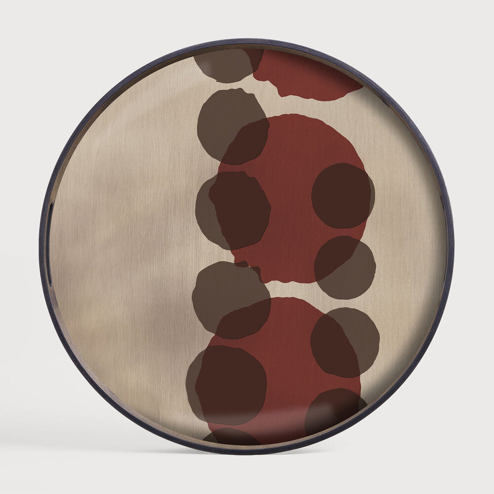Ethnicraft 20437 — Layered Dots Glass Tray, Round, Small