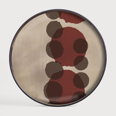 Ethnicraft 20437 — Layered Dots Glass Tray, Round, Small