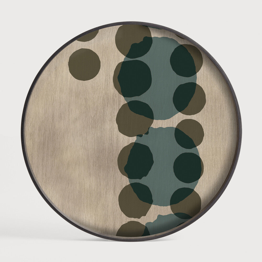Ethnicraft 20440 — Layered Dots Glass Tray, Round, Large