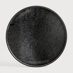 Ethnicraft 20450 — Aged Mirror Tray, Round, Small, Charcoal