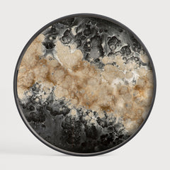 Ethnicraft 20583 — Organic Glass Tray, Round, Small, Black