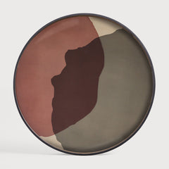 Ethnicraft 20908 — Combined Dots Glass Tray, Round, Extra Large, Pinot Combined