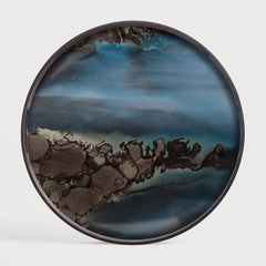 Ethnicraft 20911 — Organic Glass Tray, Round, Small, Slate