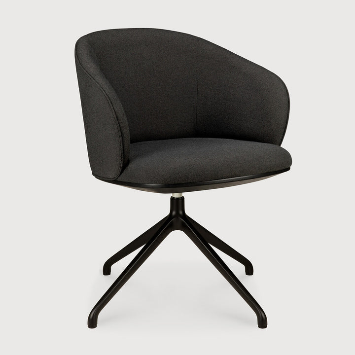 Unda Office Chair by Ethnicraft in Charcoal, Without Wheels, front view