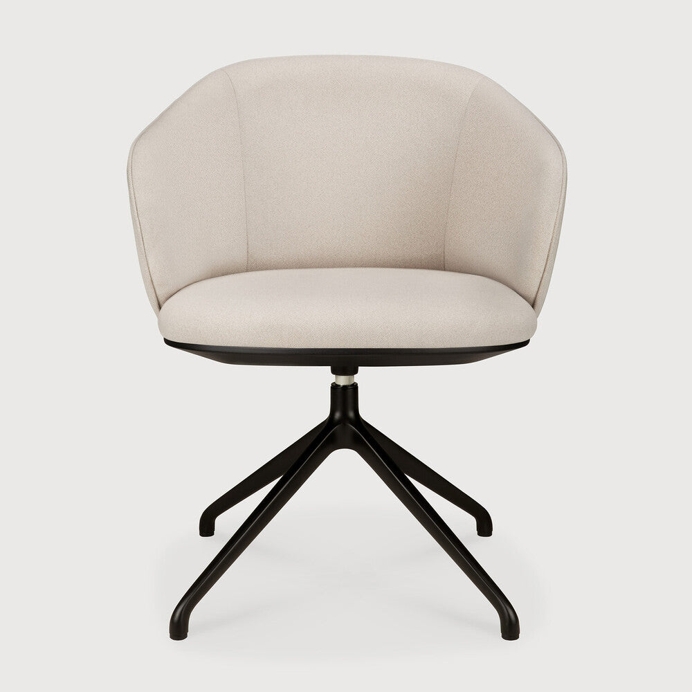 Unda Office Chair by Ethnicraft in Salt, Without Wheels, front view