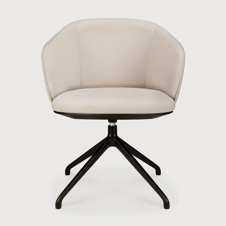Unda Office Chair by Ethnicraft in Salt, Without Wheels, front view