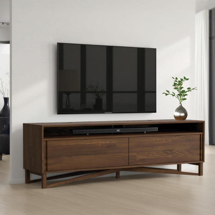 Exeter 66-inch Low Media Cabinet by Copeland Furniture in a modern interior