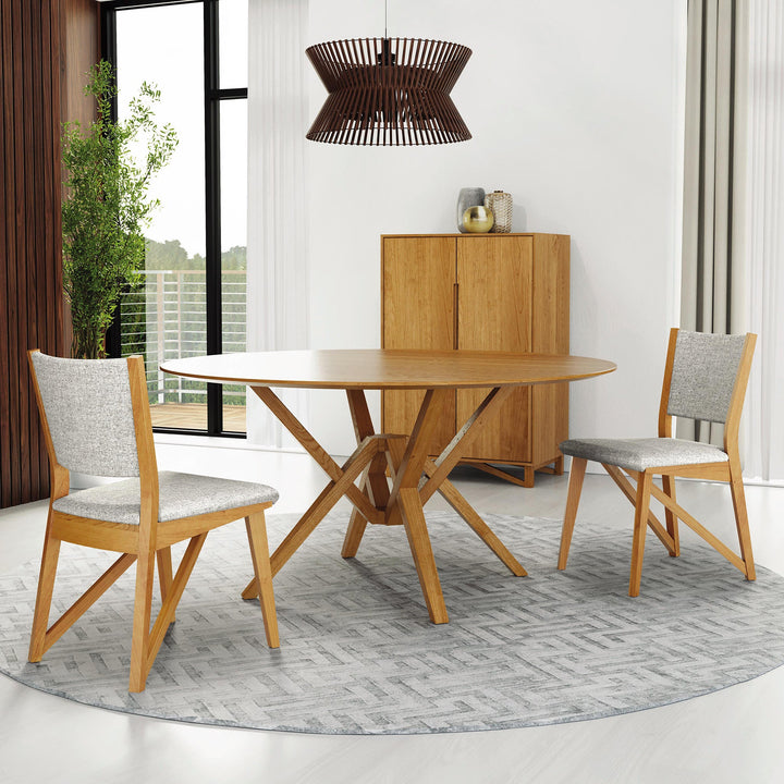 Exeter Round Solid Top Dining Table in a modern dining room