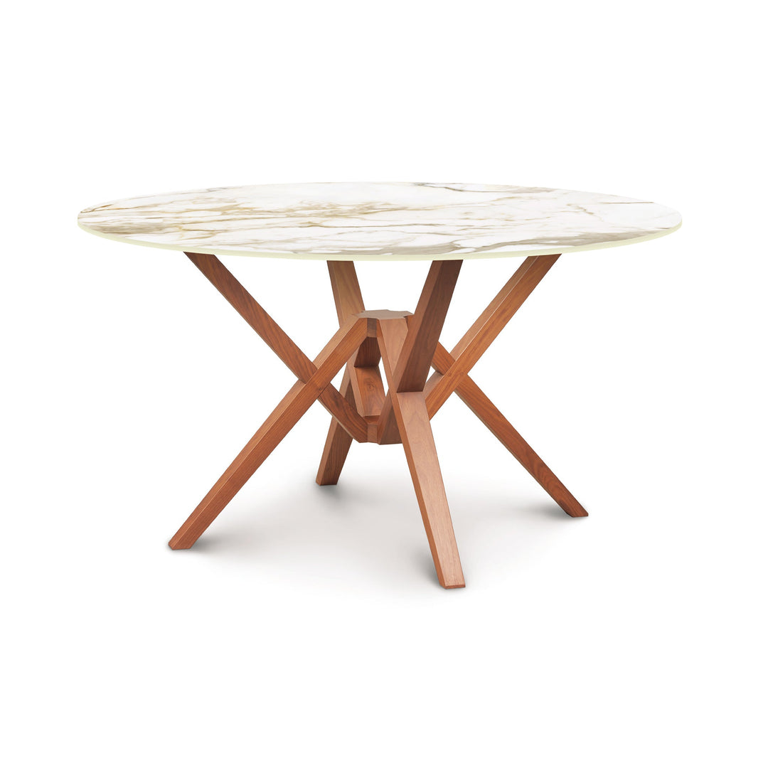 Exeter Round Sintered Stone Top Dining Table in Macchia Vecchia