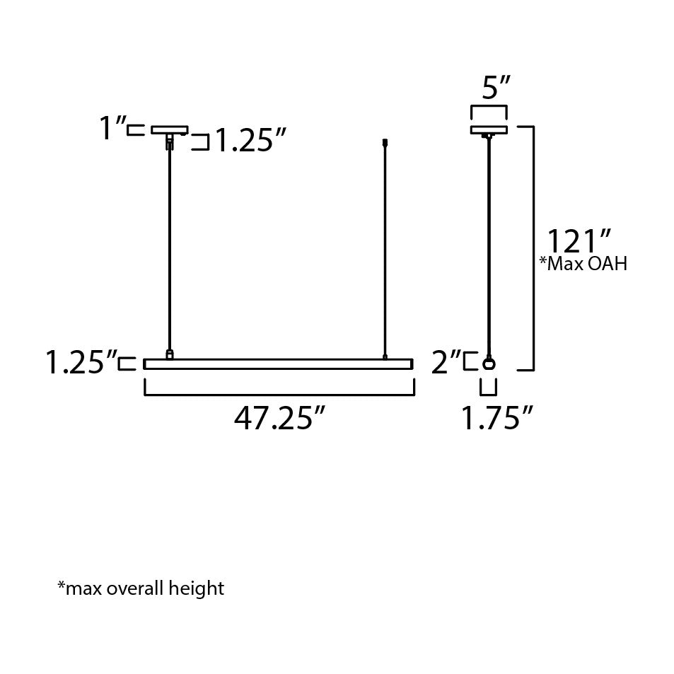 Continuum 48 LED Pendant by Studio M Lighting – line drawing
