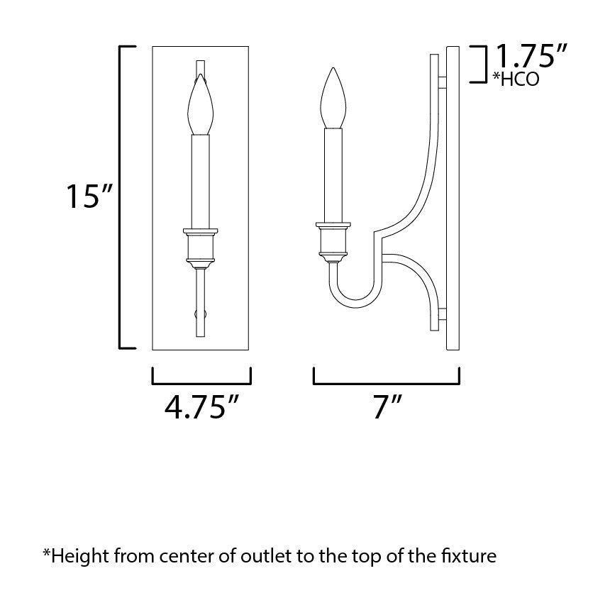 Normandy 1-Light Sconce by Studio M Lighting – line drawing
