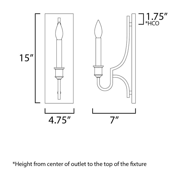 Normandy 1-Light Sconce by Studio M Lighting – line drawing