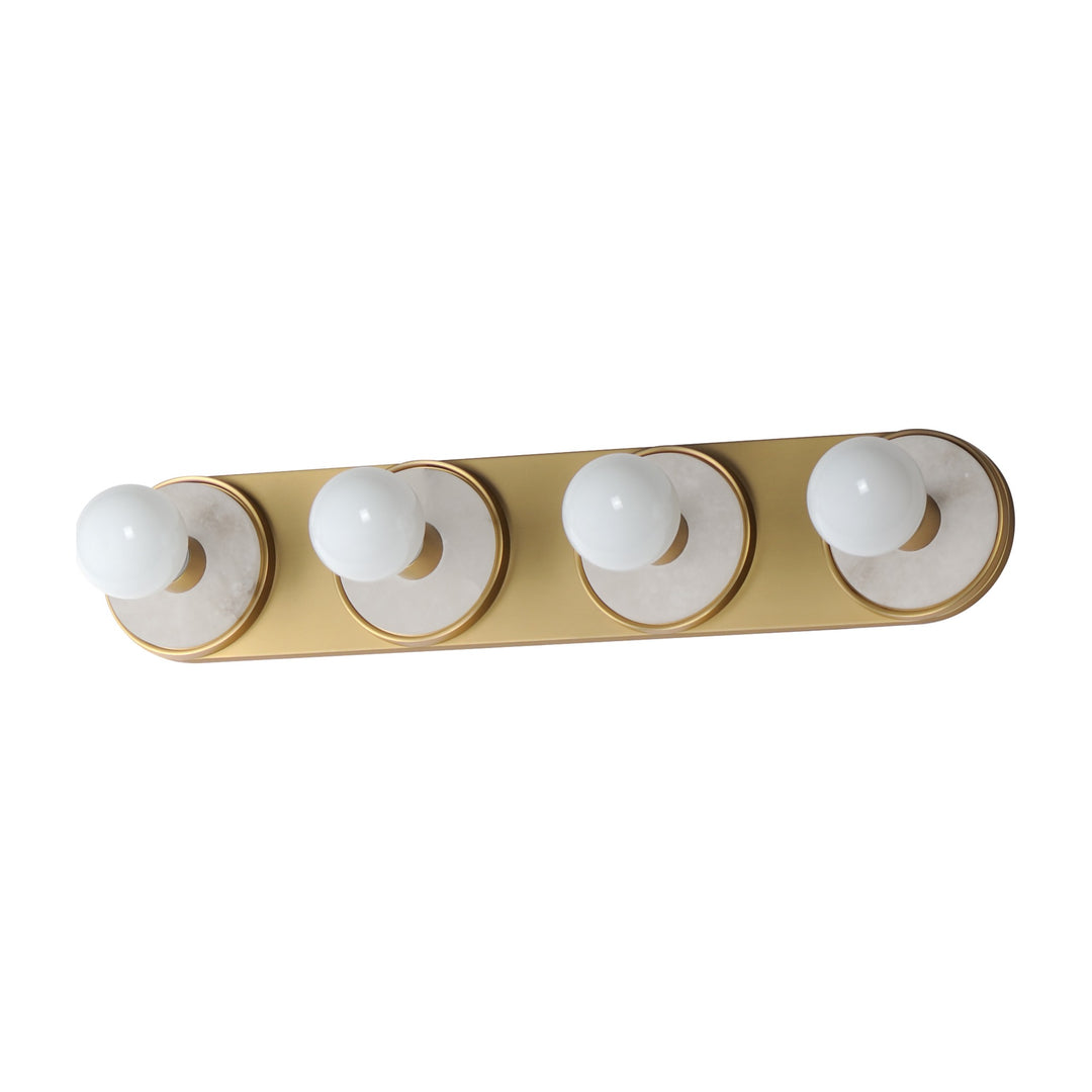 Hollywood 4-Light Sconce by Studio M Lighting in Whit Alabaster / Natural Aged Brass