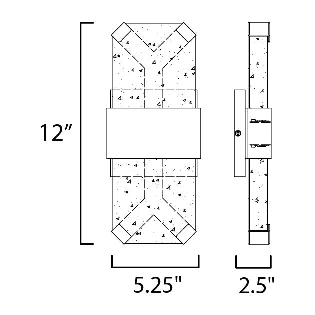 Rune LED Outdoor Wall Sconce - Small by Studio M Lighting – line drawing
