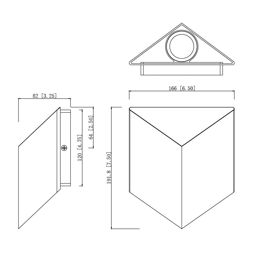 Fractal Small LED Outdoor Sconce by Studio M Lighting – line drawing