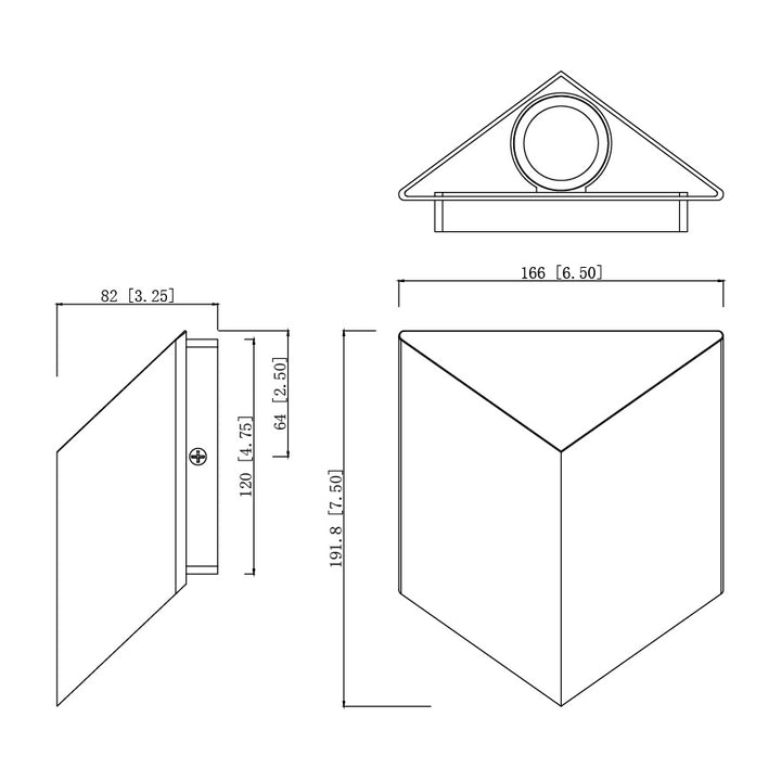Fractal Small LED Outdoor Sconce by Studio M Lighting – line drawing