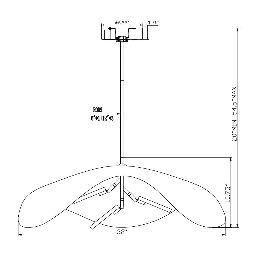 Carmen 32 LED Pendant by Studio M Lighting – line drawing