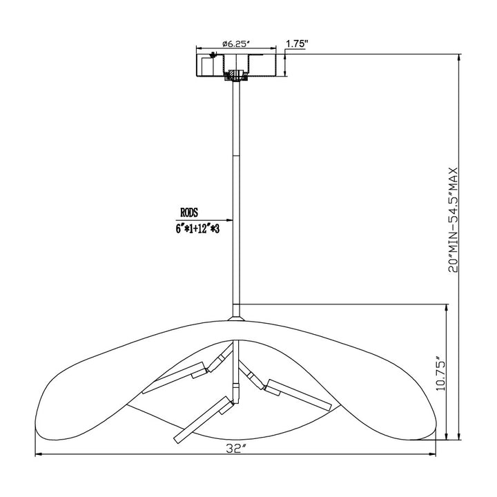 Carmen 32 LED Pendant by Studio M Lighting – line drawing