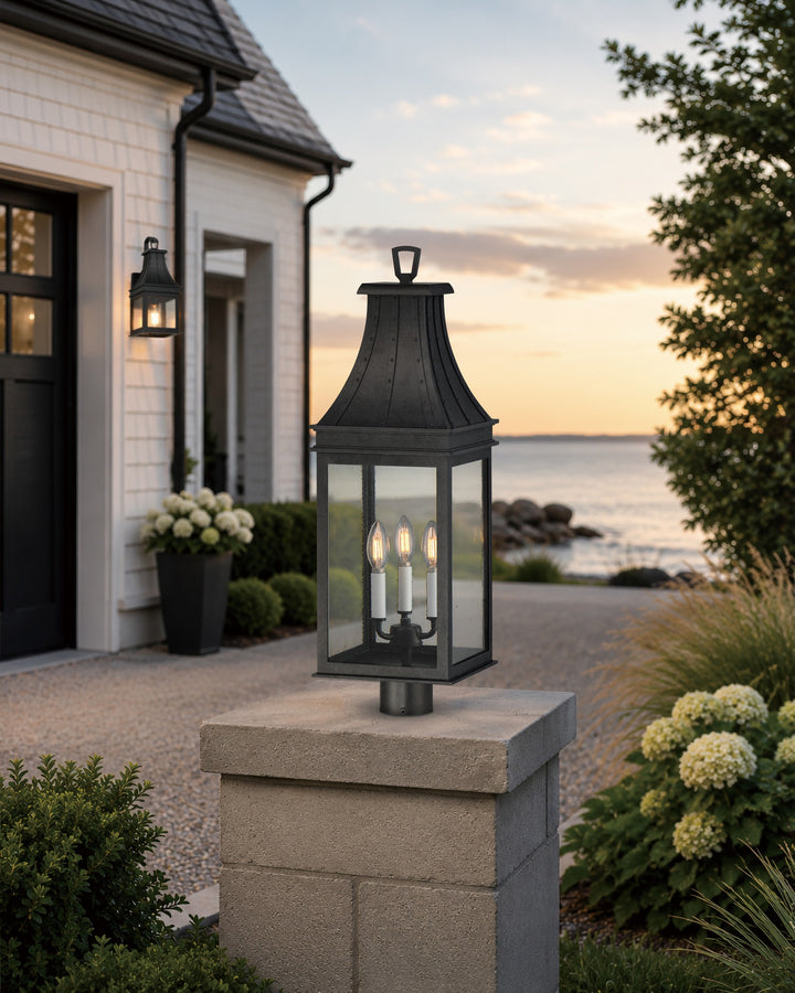 Bramwell VX 3-Light Outdoor Post by Studio M Lighting – lifestyle