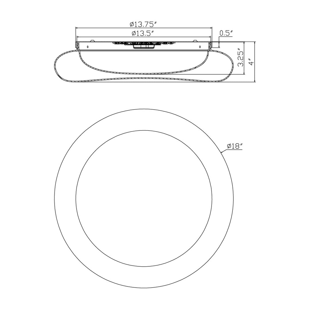 Bubble 18.5" LED Flush Mount by Studio M Lighting – line drawing
