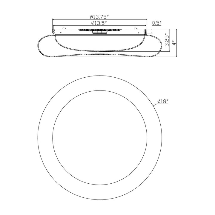 Bubble 18.5" LED Flush Mount by Studio M Lighting – line drawing