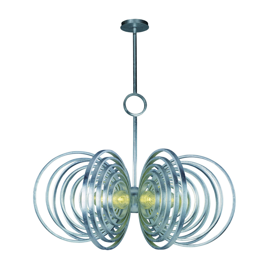 Frequency 8-Light Pendant by Studio M Lighting in Silver Leaf
