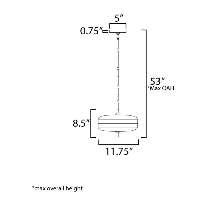 Voto 2-Light LED Pendant by Studio M Lighting – line drawing