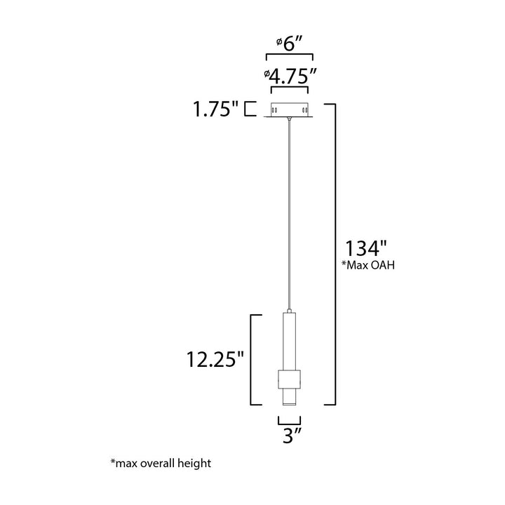 Reveal 1-Light LED Pendant by Studio M Lighting – line drawing