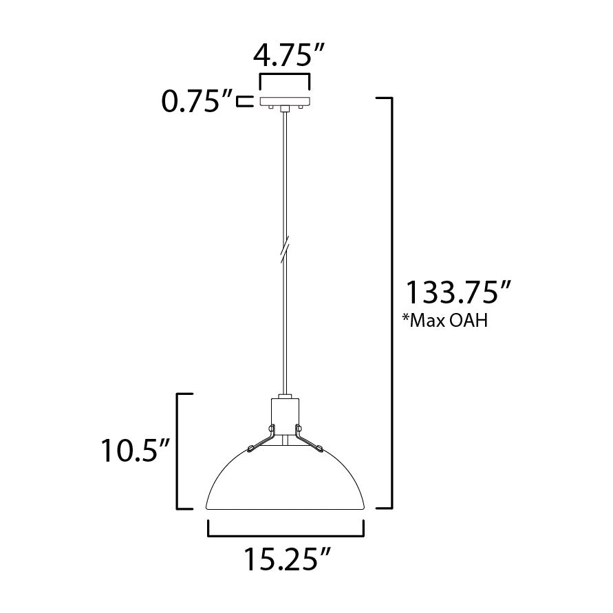 Dawn 15.5 Pendant by Studio M Lighting – line drawing