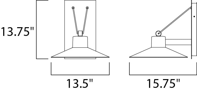 Cable Stay LED Outdoor Wall Lantern 564365 by Studio M Lighting – line drawing