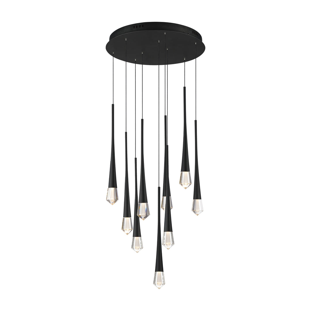 Pierce 9-Light LED Pendant by Studio M Lighting in Black